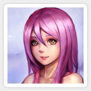 Purple hair cosplay anime girl Magnet